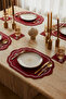 4 Piece 2-Person Candlestick Embroidered Tableware Set (2 American Servings 43X30 + 2 Cocktail Napkins 14X14) - 2