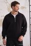 Men's Half Zipper Regular Fit Sweatshirt Black - 7