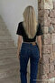 Women's Bodycon Black Crop T-Shirt - 5