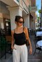Women's Basic Thin Strap Tight 3-Piece Crop Blouse - 4