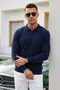 Men's Cool Medium Thick Knitwear Navy Blue Sweater - 4
