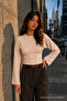 Women's Wing Sleeve Fit Textured Beige Blouse - 2