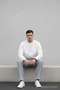 Men's Double Pleated Relaxed Gray Baggy Pants - 6