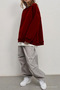 Women's Crew Neck Oversize Burgundy Sweatshirt - 5