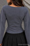 Women's V-Neck Mid-Season Comfortable Smoked Blouse - 6