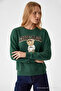 Women's Chiacago Bear Print Red Green Sweatshirt - 2