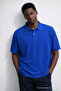 Men's Short Sleeve Loose Turquoise Polo Neck T-Shirt - 2