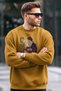 Men's Printed Oversized Mustard Sweatshirt - 2