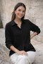 Women's Cotton Pack Long Sleeve Oversized Black Shirts - 4