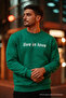 Men's Live İn Love Printed Green Sweatshirt - 2