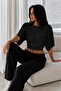 Women's Bodycon Wide Sleeve Polka Dot Blouse - 5
