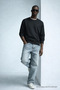 Men's Embroidered Shiny Black Sweatshirt - 3