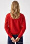 Women's Star Print Red Casual Sweatshirt - 6