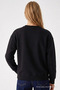 Women's Star Printed Black Casual Sweatshirt - 4