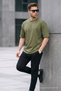 Men's Premium Basic Trend Khaki Oversized T-Shirt - 3