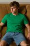 Men's Short Sleeve Comfortable Cotton Green T-Shirt