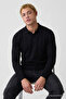 Men's Stylish Wide-Fit Knitted Black Sweater - 3
