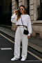 Women's Wide Leg Loose White Palazzo Pants
