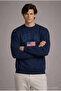 Men's America Print Loose Fit Navy Blue Sweatshirt - 3