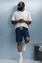 Men's Elastic Double Pocket Relax Navy Blue Shorts - 4