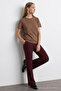 Women's Comfort Fit Basic Brown Loose T-Shirt - 2