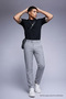 Men's High Waist Straight Leg Gray Trousers - 2