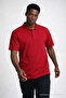 Men's Short Sleeve Loose Red Polo Collar T-Shirt - 3