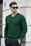 Men's Premium Green V-Neck Knit Sweater - 5