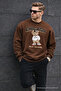 Chicago Bear Embroidered Retro City Men's Coffee Sweatshirt - 4