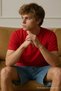 Men's Short Sleeve Comfortable Cotton Red T-Shirt - 2