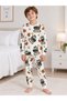 Boy's 100% Cotton Work Machine Patterned White Long Sleeve Pajama Set