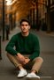Men's Casual Basic Z. Green Loose Sweater - 4