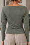 Khaki Color Slim Fit Women's Basic Blouse - 6