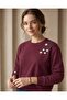 Yubi Stitch Women's Burgundy Daisy Flower Series - Thin Sweatshirt