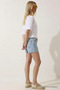 Women's Off-The-Shoulder Short Sleeve White Tight T-Shirt - 2