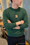 Men's Tiger Printed Loose Fit Red Green Sweatshirt - 2