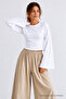 Women's Basic Wide Sleeve 3-Piece Crop Blouse - 3