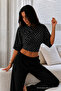 Women's Bodycon Wide Sleeve Polka Dot Blouse - 3