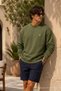 Knitted Long Sleeve Khaki Men's Sweatshirt - 5
