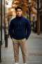 Men's Premium Navy Blue Fleece with Pocket Detail