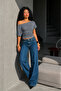 Women's Off-Shoulder Smoked Crop T-Shirt - 3