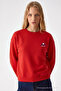 Women's Sorry Chest Print Red Sweatshirt