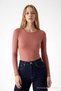 Women's Crew Neck Basic Tight Powder T-Shirt - 4