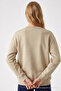 Women's Sorry Chest Printed Cream Sweatshirt - 6
