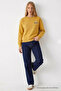 Women's Sorry Chest Printed Mustard Sweatshirt - 3