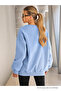 Kadın Bisiklet Yaka Basic Oversize Sweatshirt BEBE MAVİ - 4