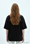Women's Short Sleeve Cotton Pack Black Oversized T-Shirt - 5