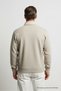 Men's Basic Cream Half Zipper Sweatshirt - 4