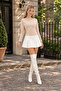 Women's Beige Slim Fit Bateau Neck Blouse - 2