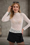 Women's Transparent Tight 3-Piece Lace Blouse - 2